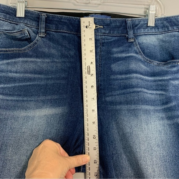 Democracy “Ab” Solution blue jean #B1965QNSH w‎ asymmetrical hem. EUC Size 16 - Picture 10 of 14